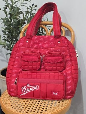 lug Red Quilted Puddle Jumper Travel "Go Canada!" Tote Bag